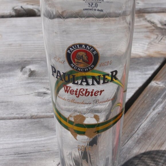 2014 Paulaner Beer Glass Weissbier Germany 2014 Soccer Brazil Cup Yellow… - Picture 3 of 6